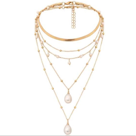 Pearls Layered Adjustable Necklace New - Picture 5 of 8